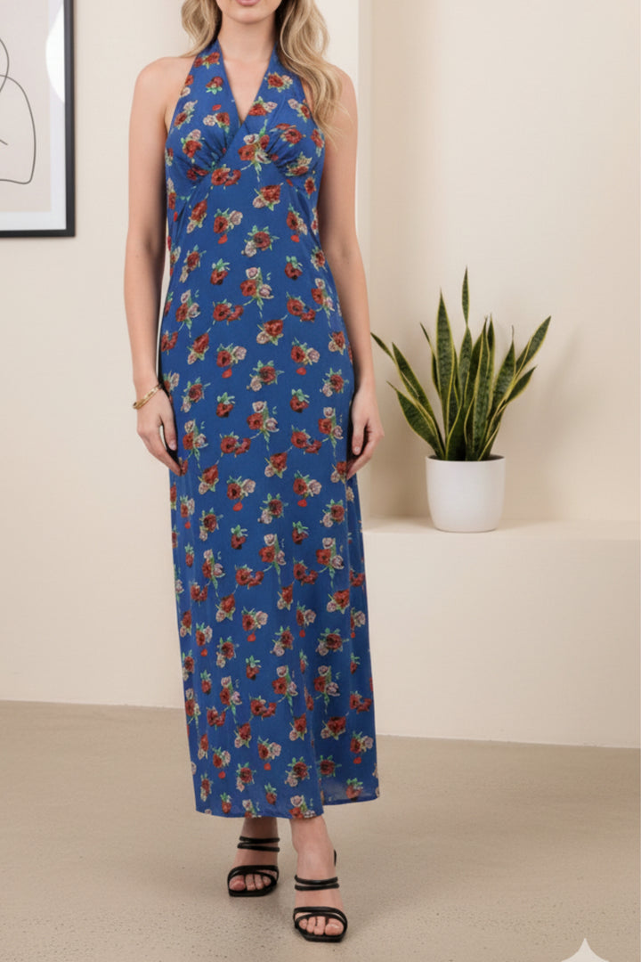 Summer Rose Print Maxi Dress