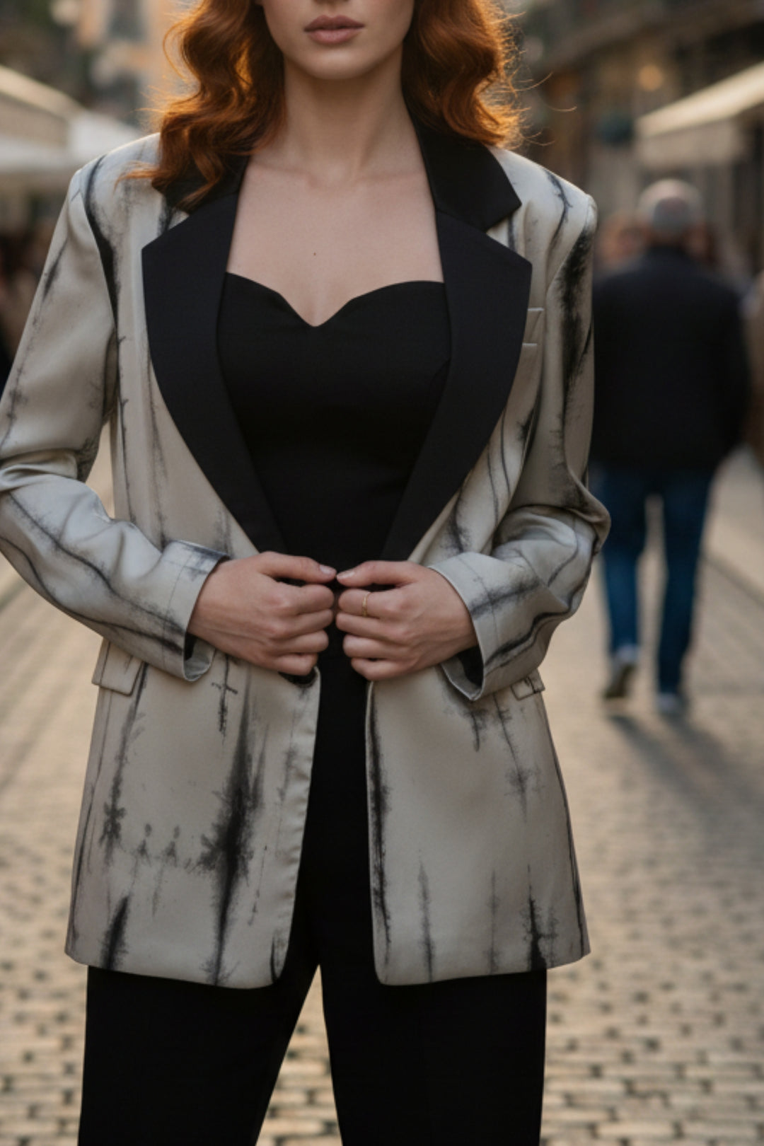 Ashen Aura Satin Shacket Blazer