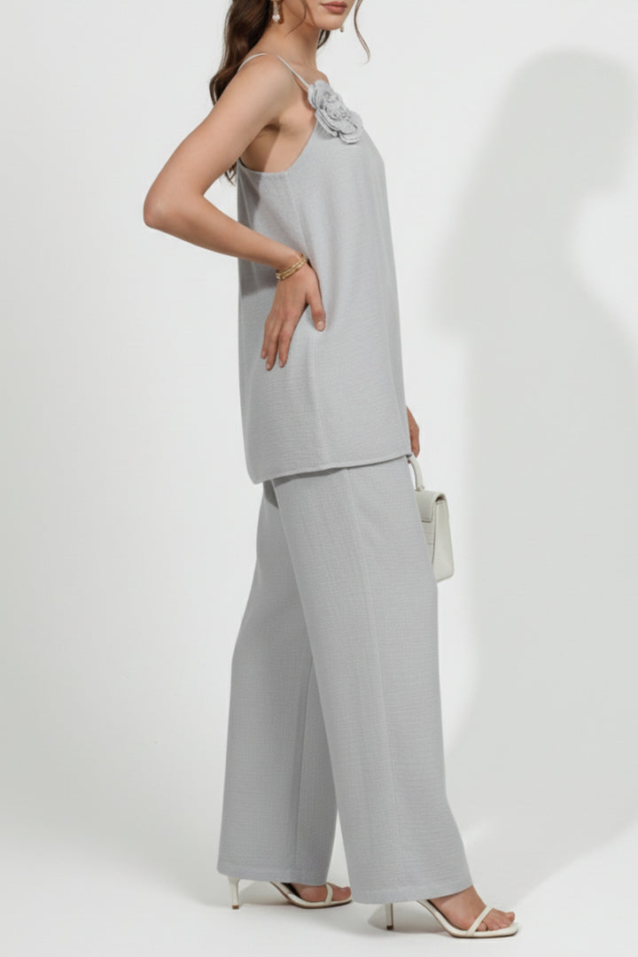 Florance Grey Linen Co-ord Set