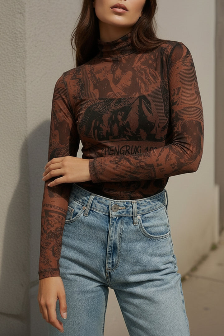 Dark Kapi Mesh Top