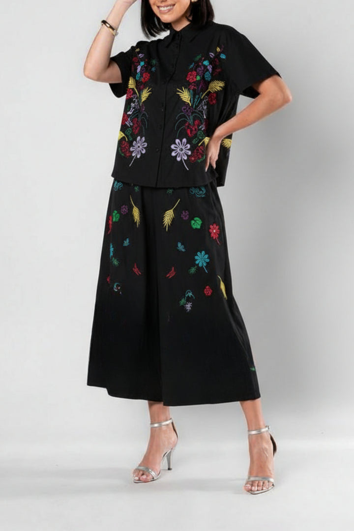 Detailed Embroidered Cotton Coord Set