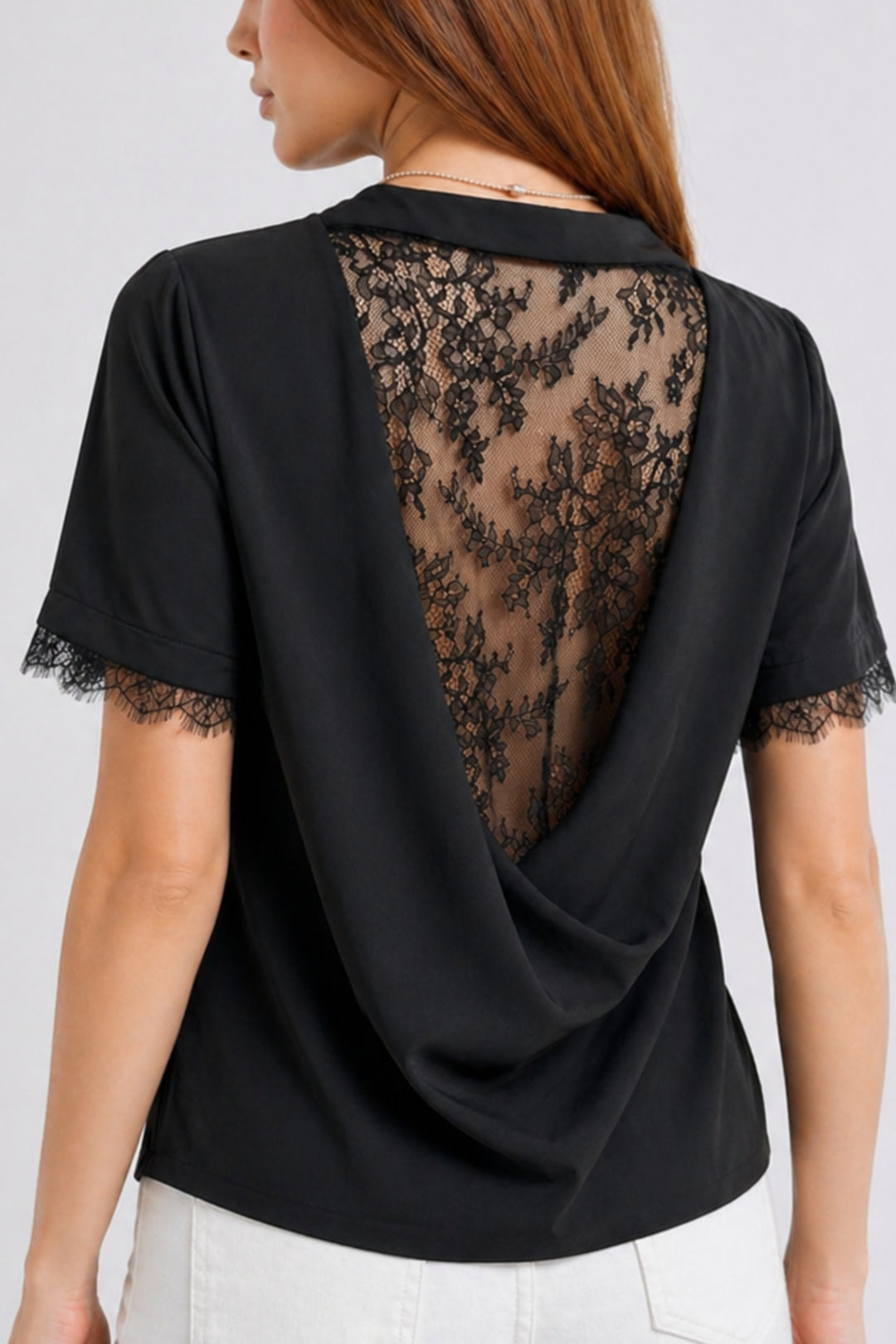 Noir Sheer Back Top