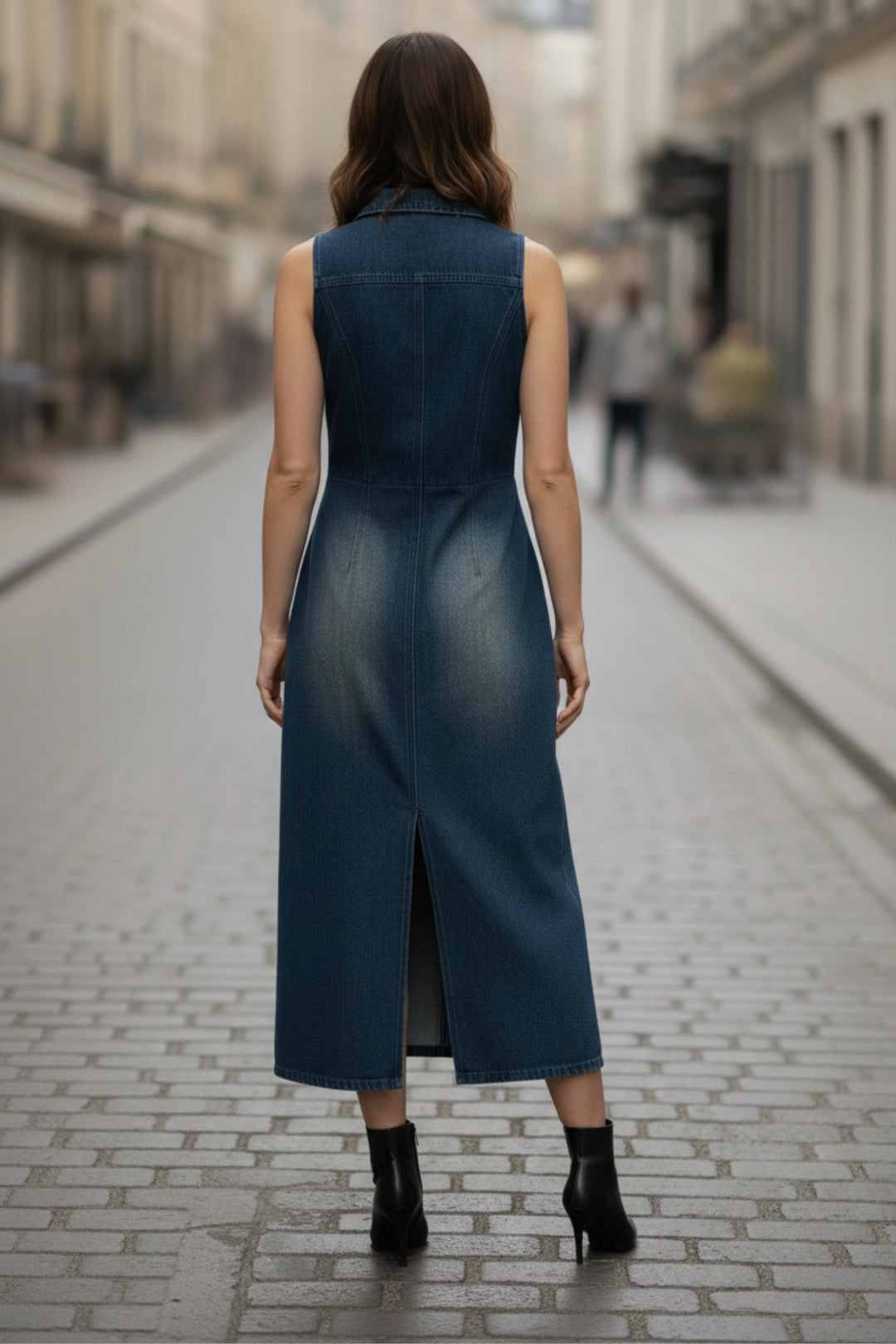 Nightfall Denim Zippered Dress