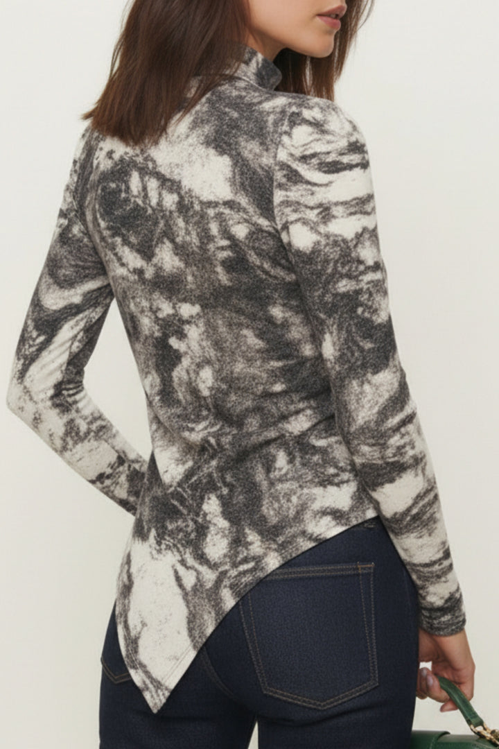 Abstract Marble Bodycon Top