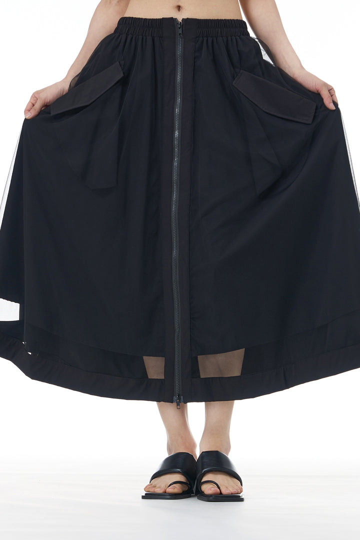 Casual black layered skirts