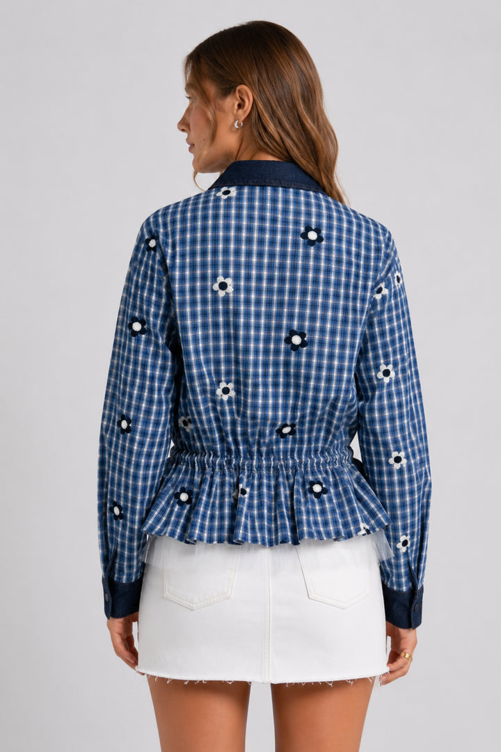 Blue Blossom Peplum Shirt