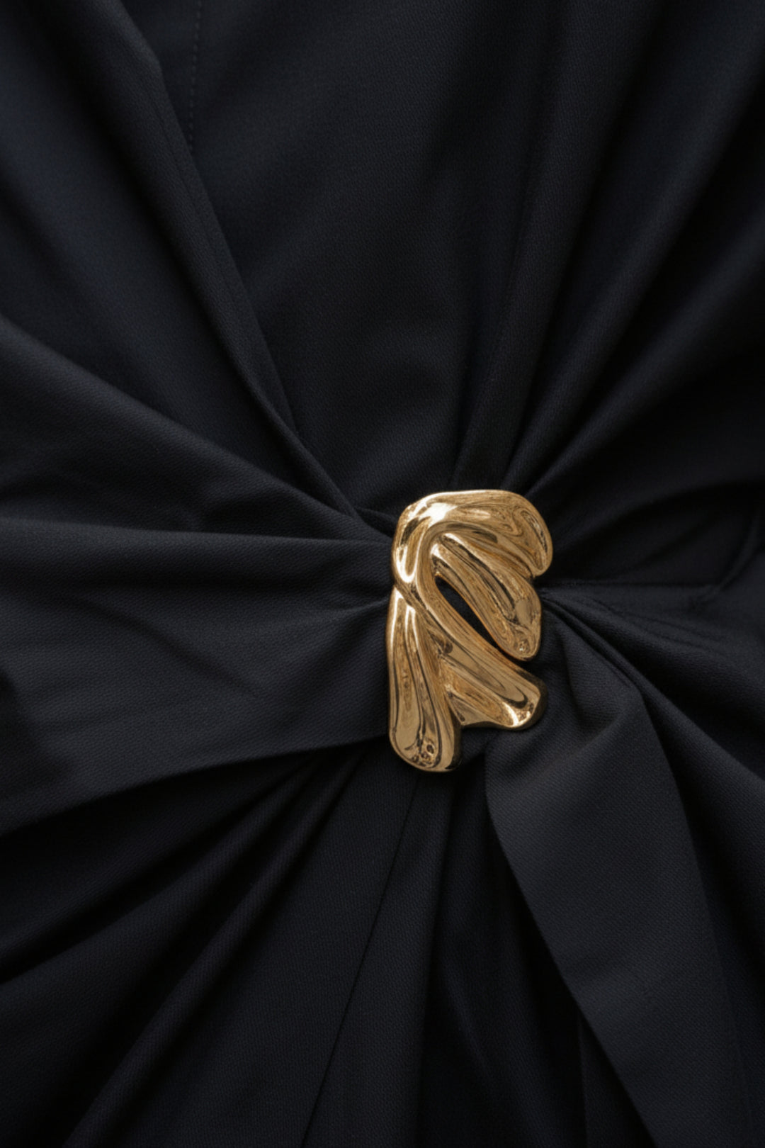 Noir Drape Buckle Shirt