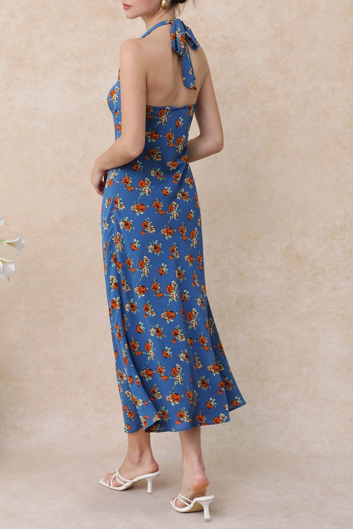 Summer Rose Print Maxi Dress