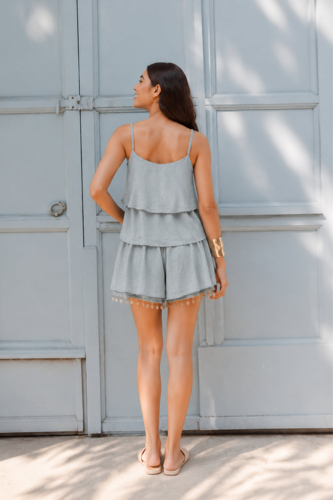 Cloud Blue Tiered Co-ord