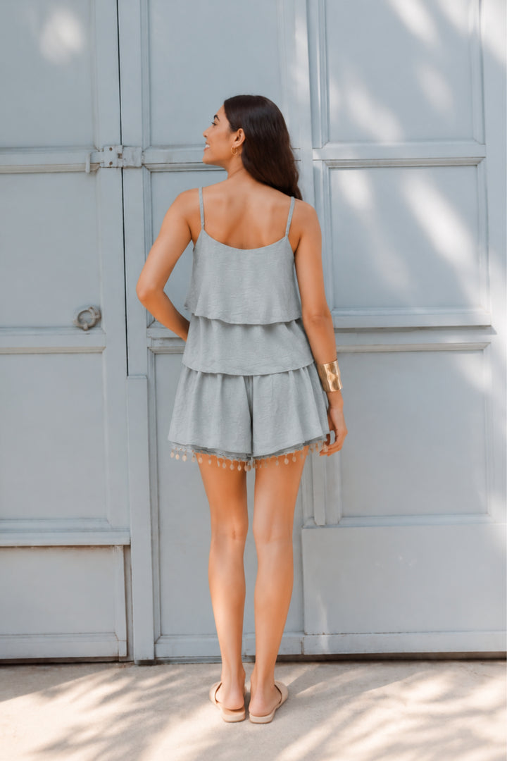Cloud Blue Tiered Co-ord