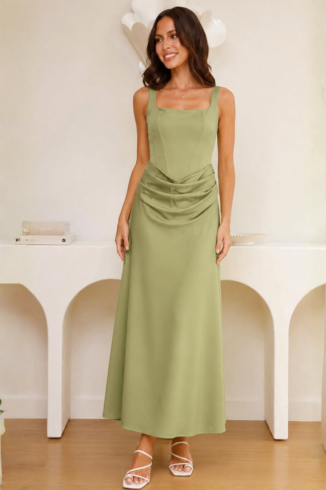 Jade Green Drape Dress
