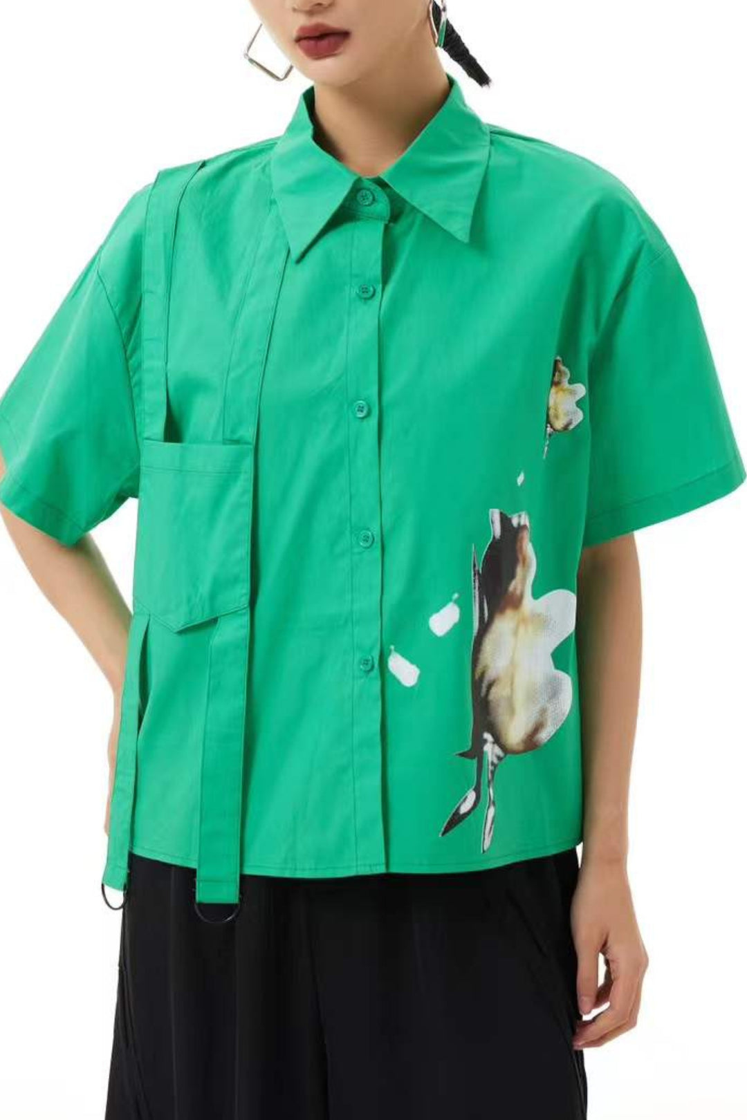 Crazy Pocket Green Shirt