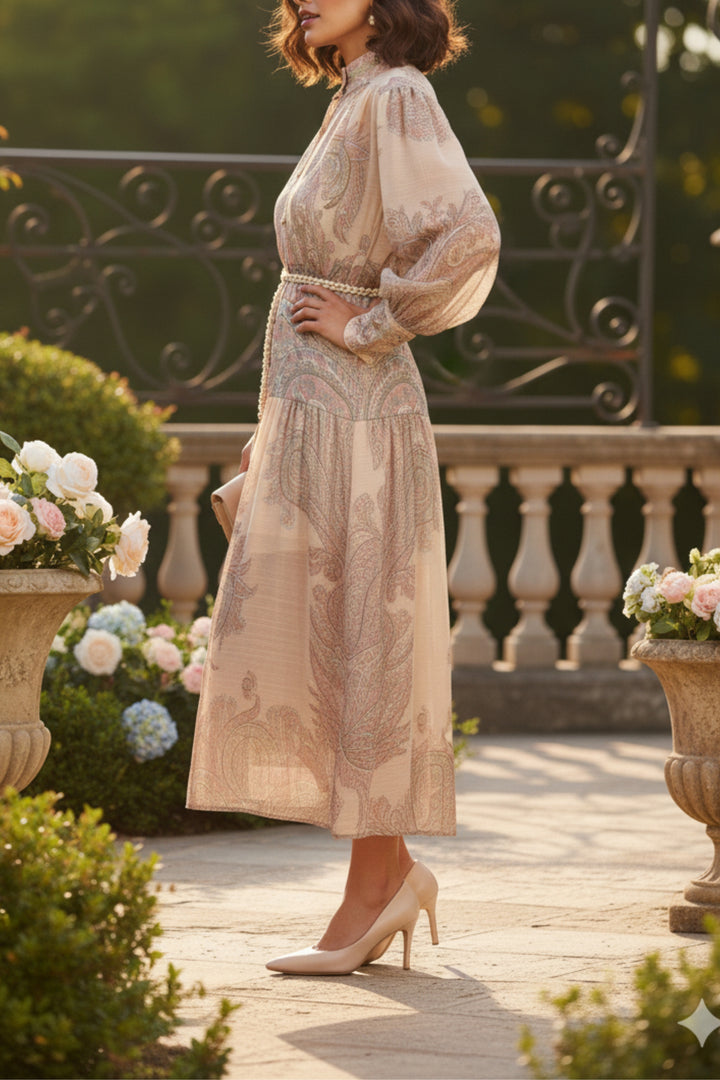 Ginger Root Printed Button Dress