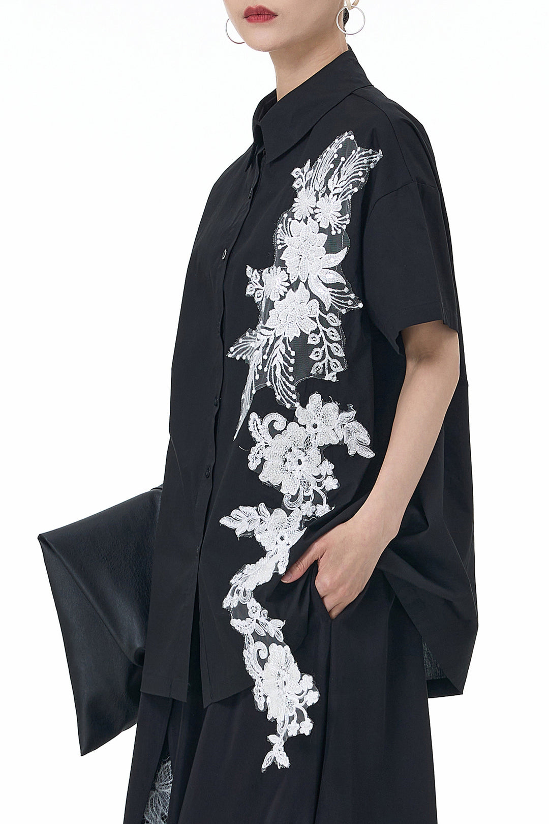 Raya Black Embroidered Shirt