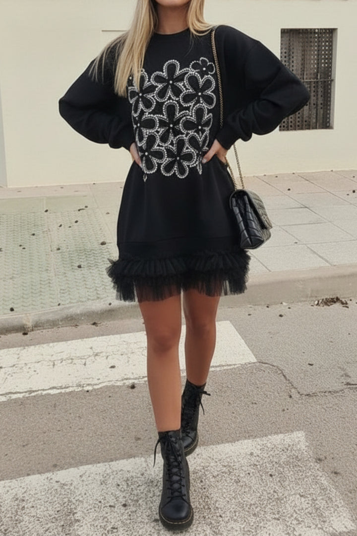 Petal Wave Oversized Sweatshirt