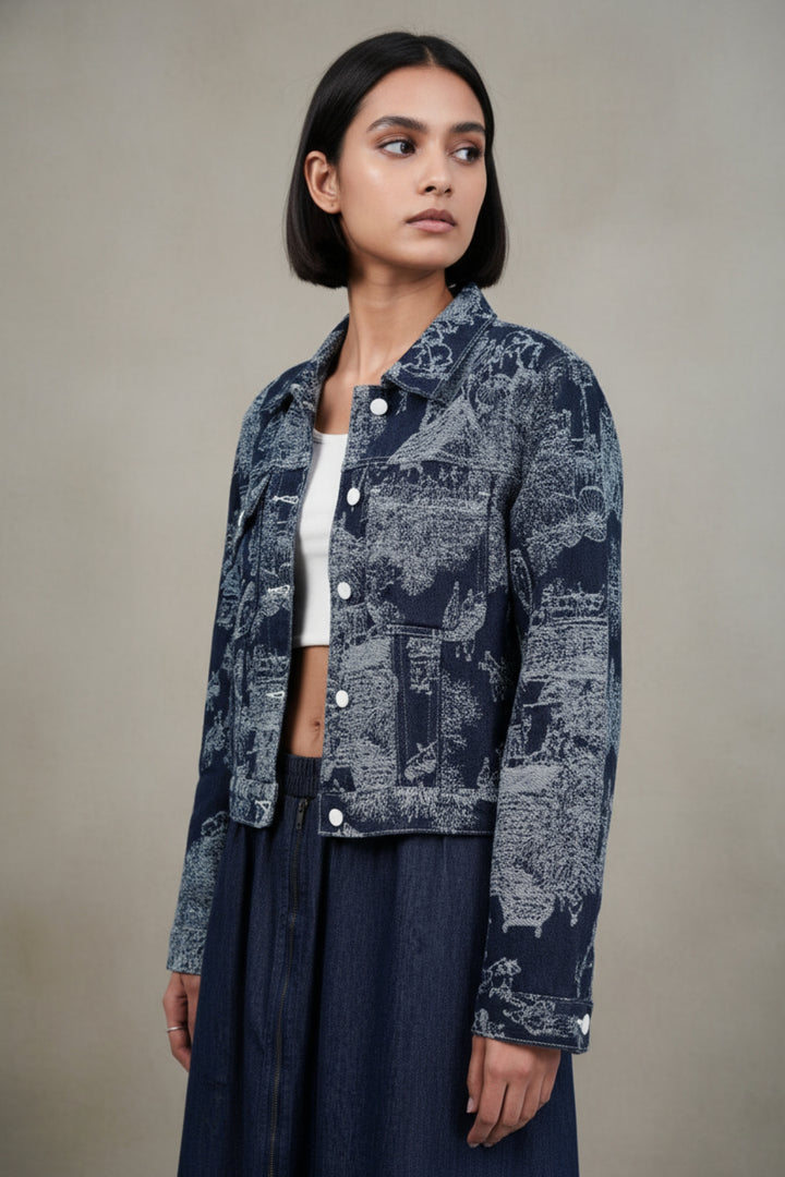 White Buttoned Denim Jacket