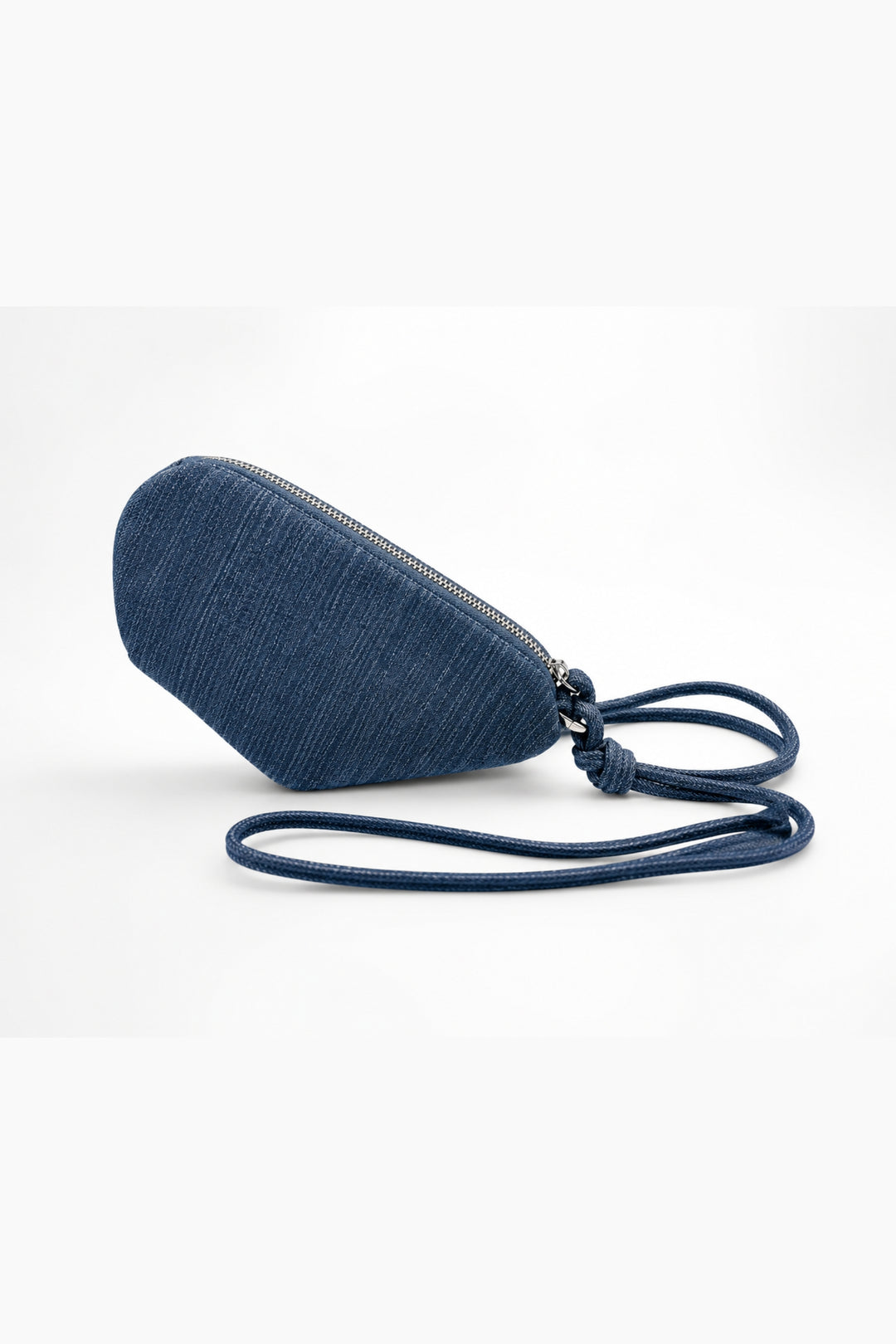 Indigo Denim Half-Moon Crossbody Bag
