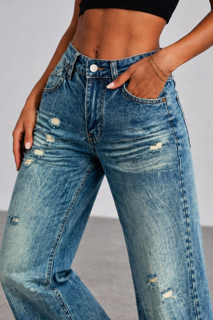 Storm Wash Flared Denim