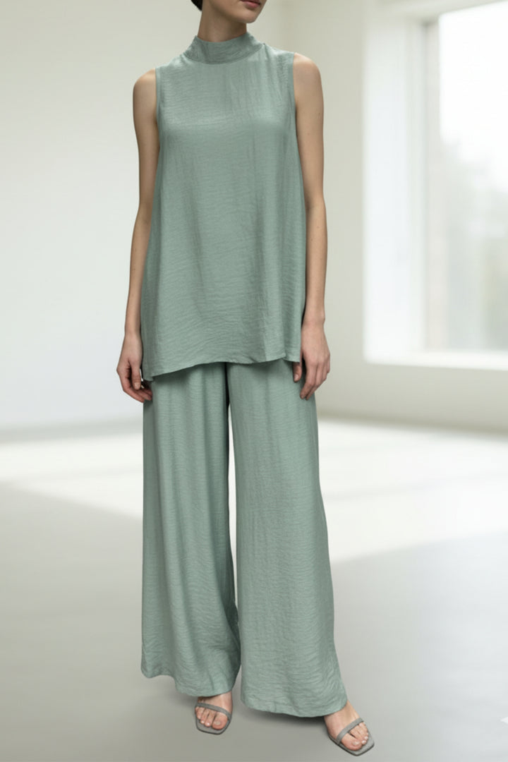 Aria Blue Back slit Comfort Co-Ord Set