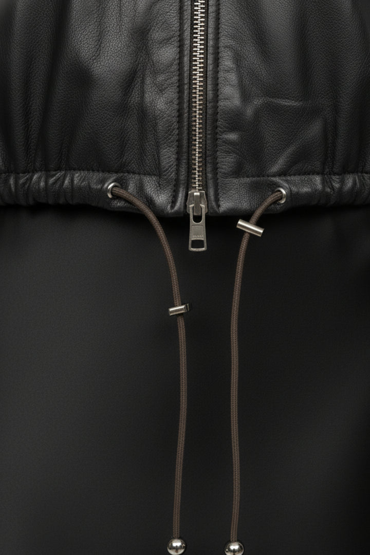 Black Luxe Zip Leather Jacket