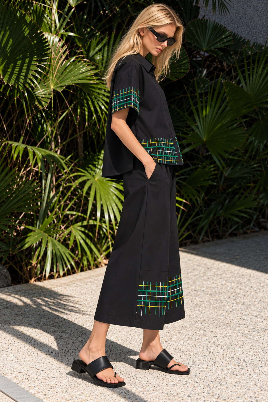 Checked Lines Cotton Coord Set