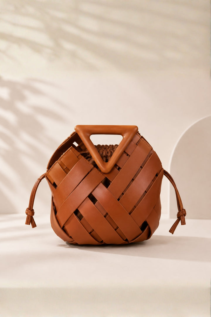 Panelled Camel Handbag
