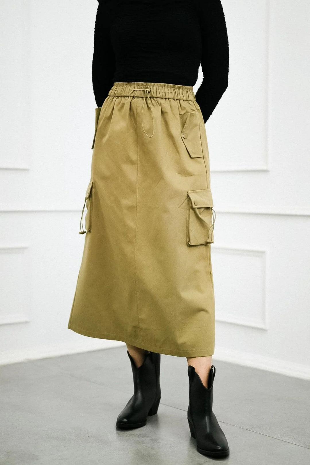 Celadon Green Streetstyle Cargo Skirt
