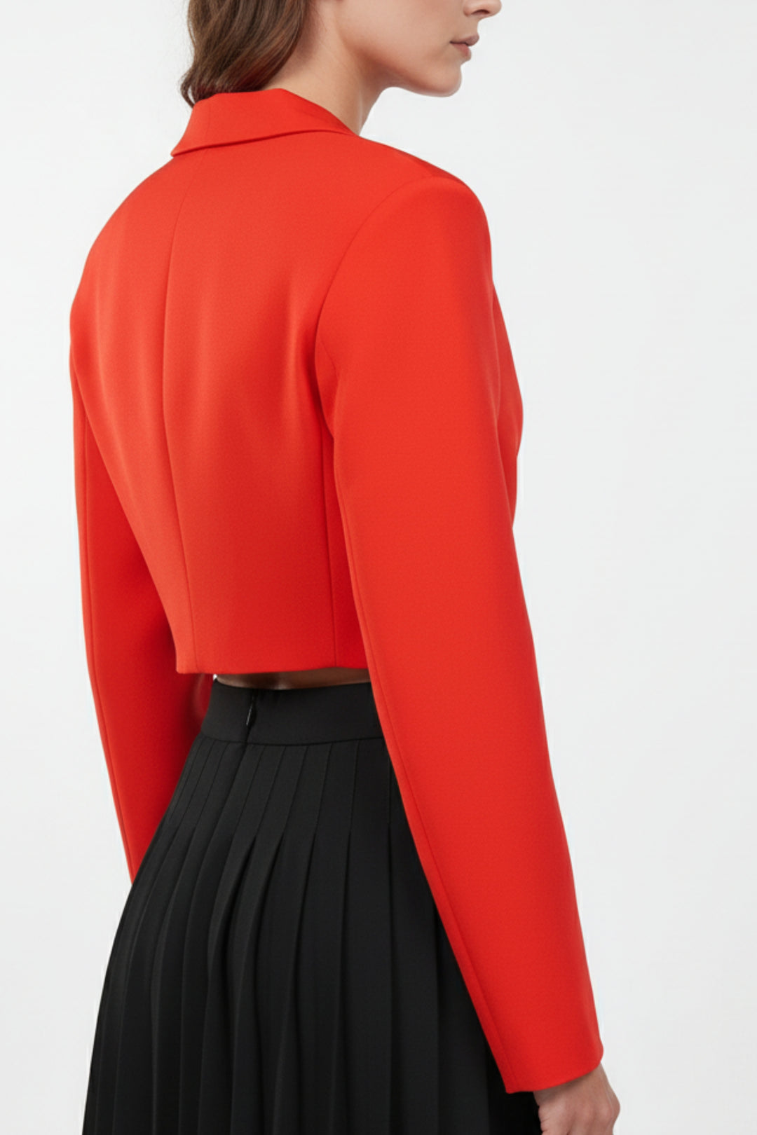 Strings Attached Cropped Blazer in Red