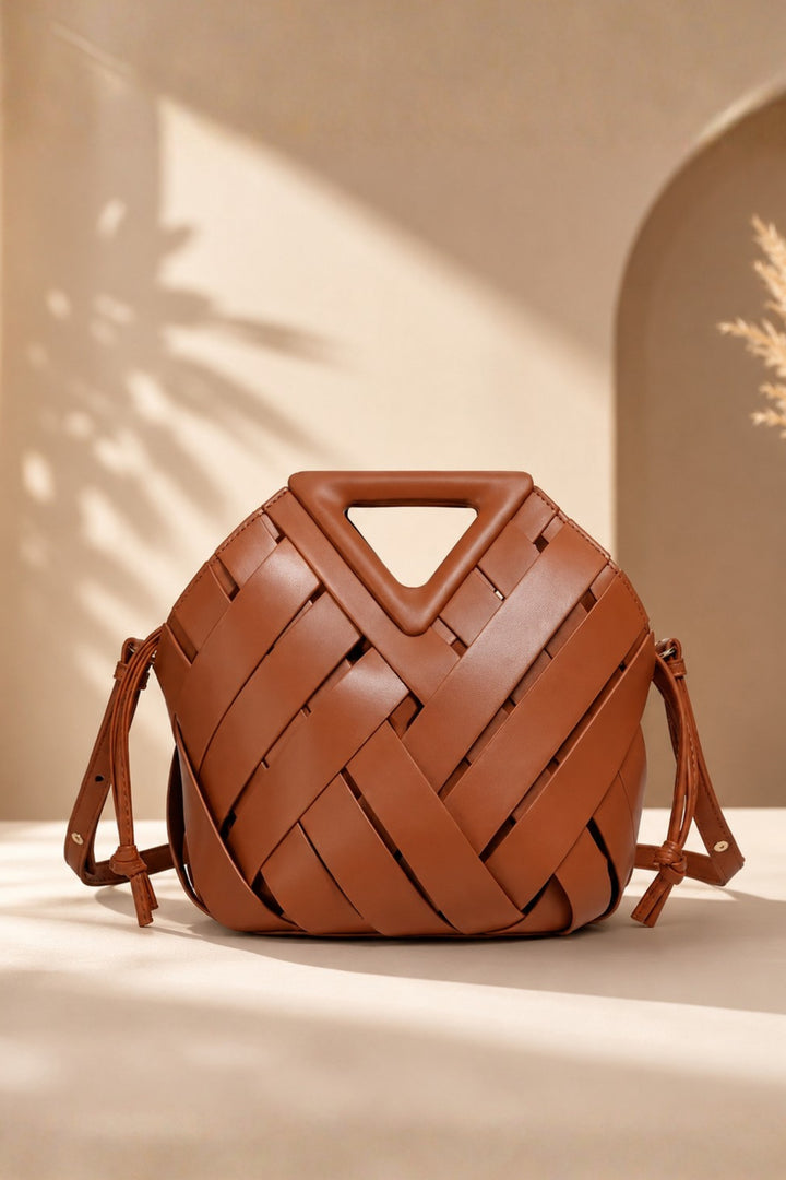Panelled Camel Handbag