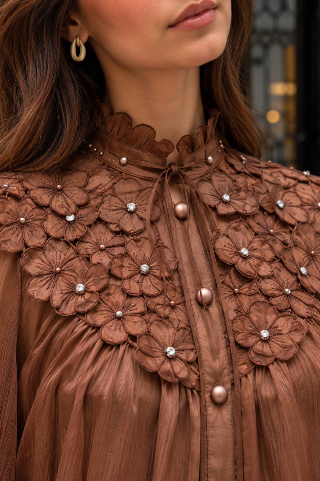 Eden Cocoa Embellished Top
