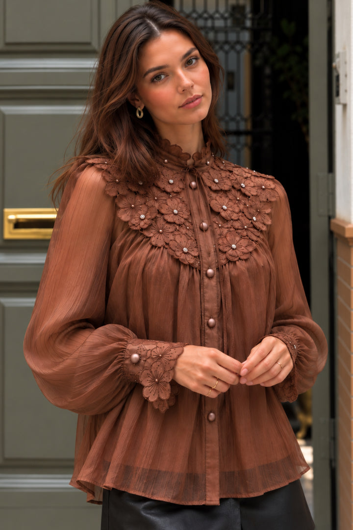 Eden Cocoa Embellished Top