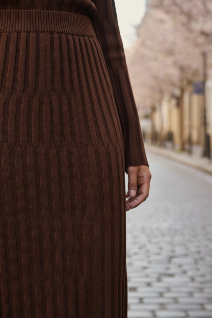 Walnut Wave Knit Skirt Co-ord Set