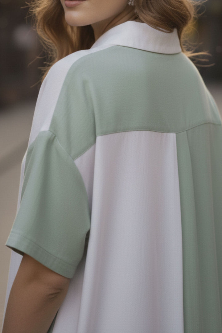 EZ Color blocked Shirt Dress