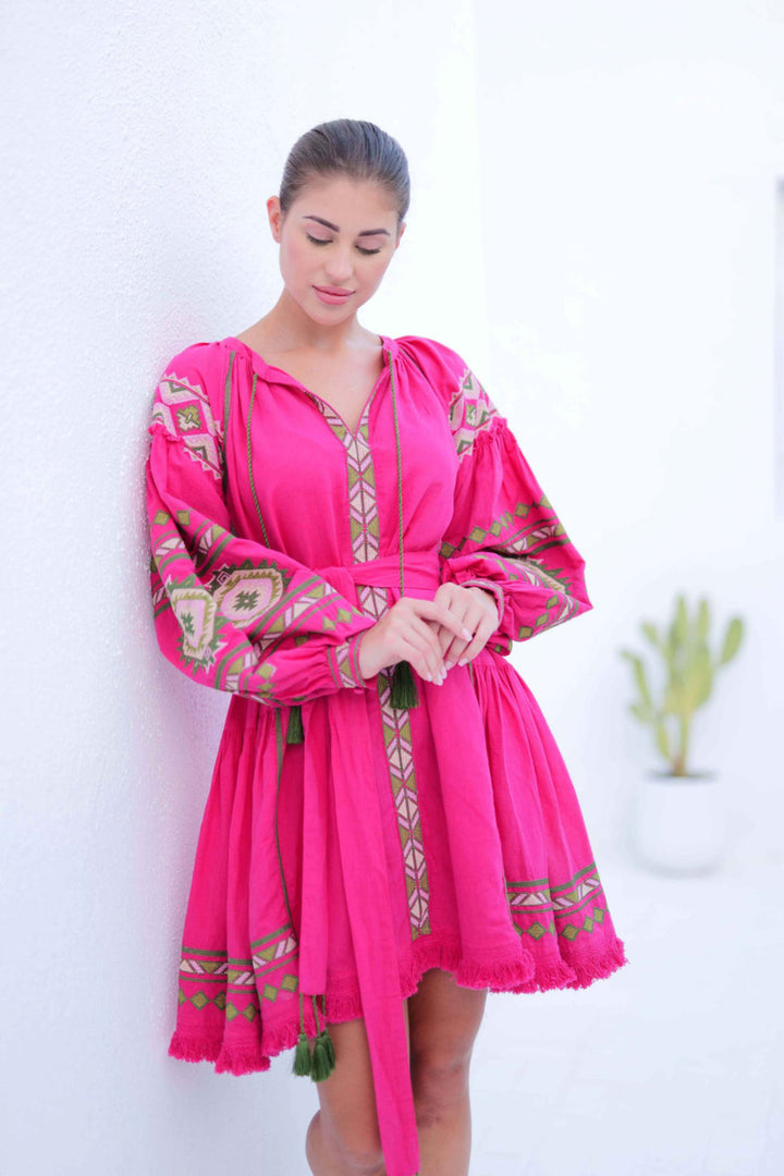 Hot pink women's casual wear dress