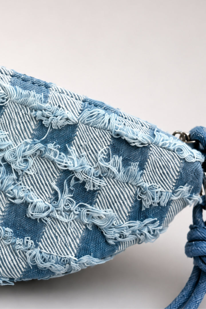 Denim Half-Moon Crossbody Bag