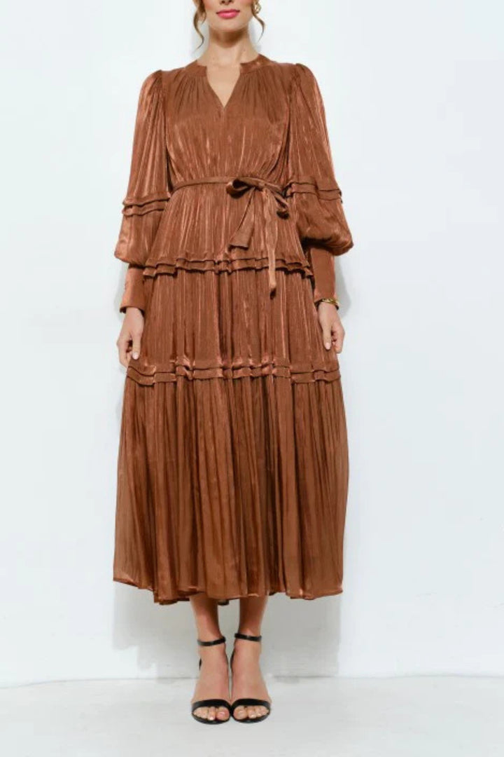 Metallic Bronze Tiered dress