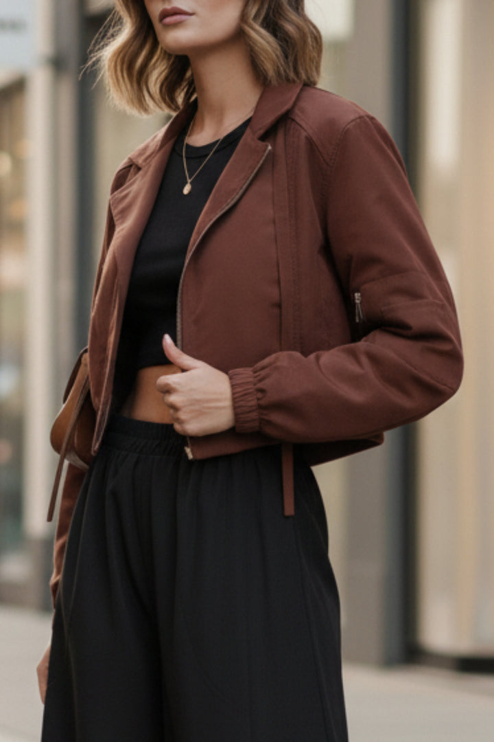 Rustique Cropped Bomber Jacket