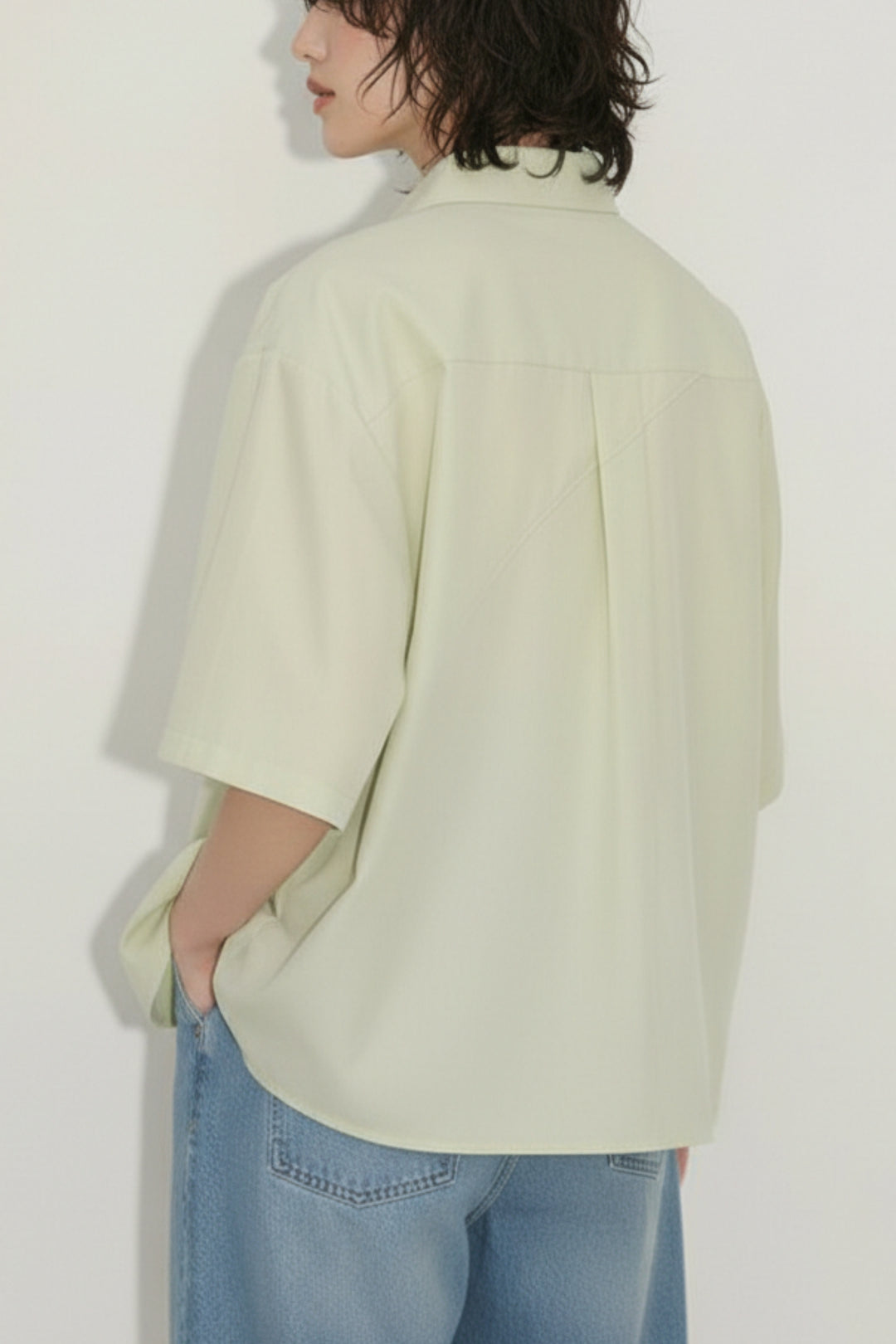Lime Cream Cotton Shirt