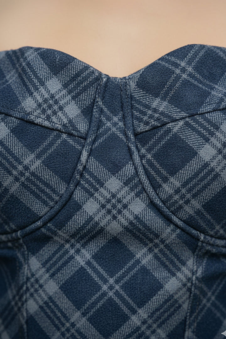 Deep Blue Denim Corset Top