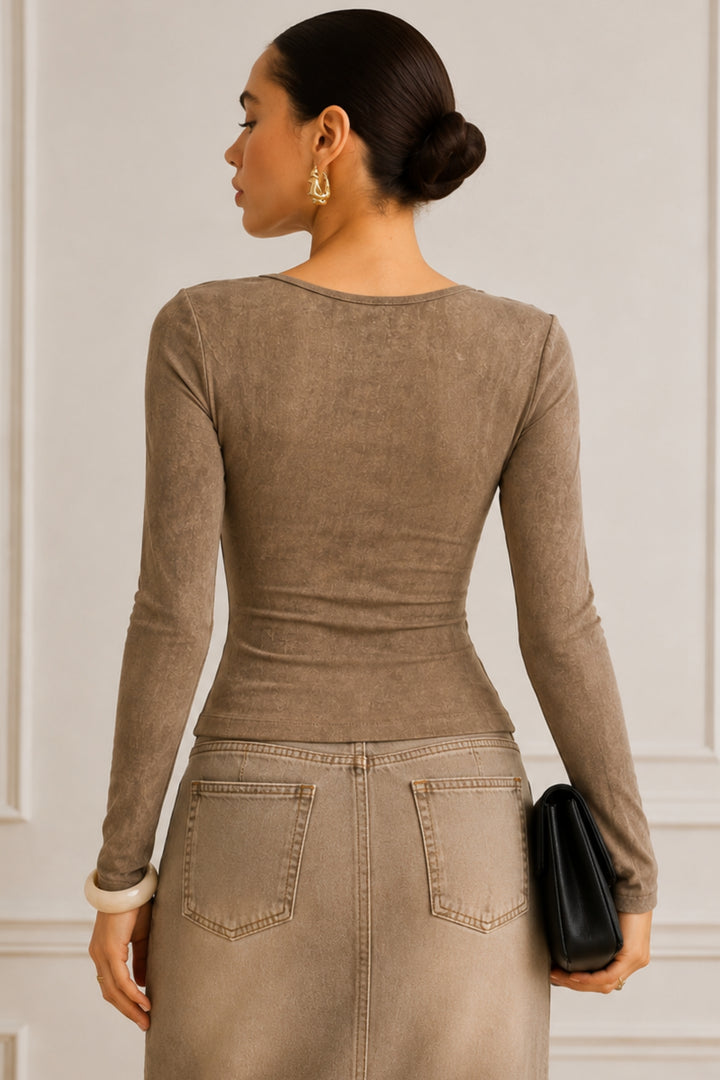 Haphazard Beige Printed Top