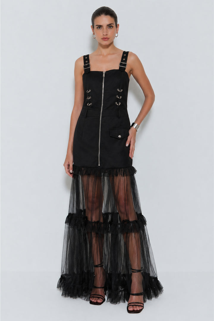 Brooke Black Mesh Dress