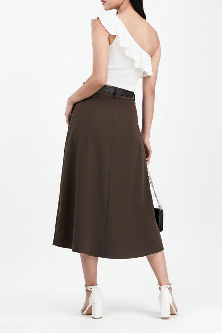 Hazel Suede Pleated Skirt