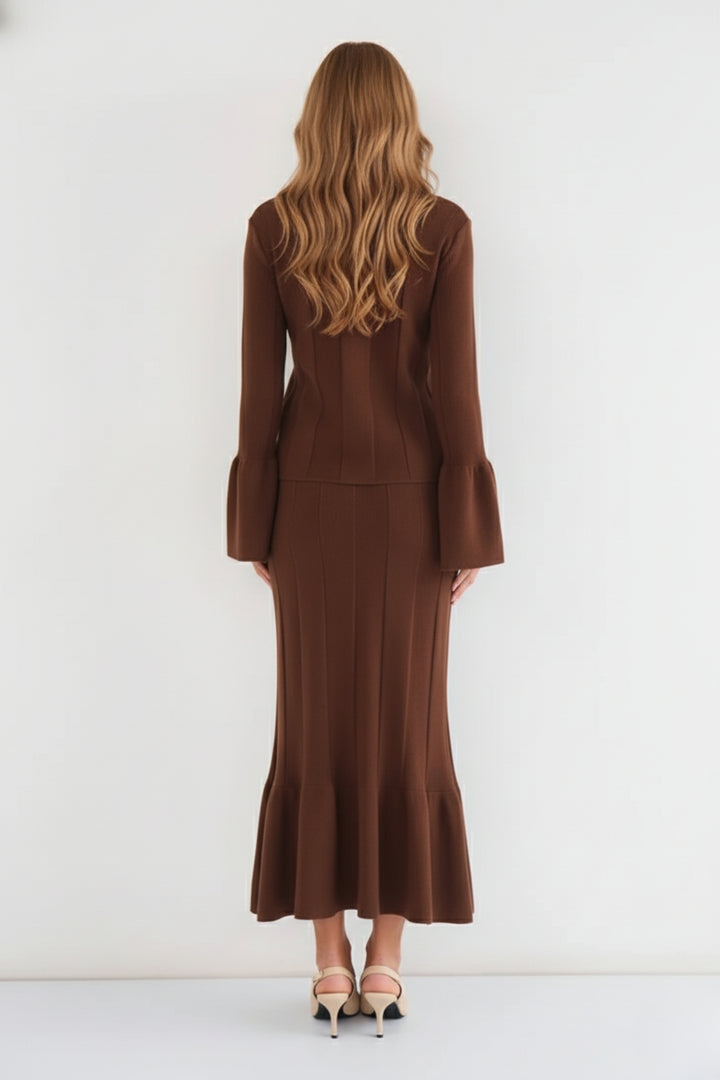 Hazel Knit Ruffle Skirt Co-ord Set