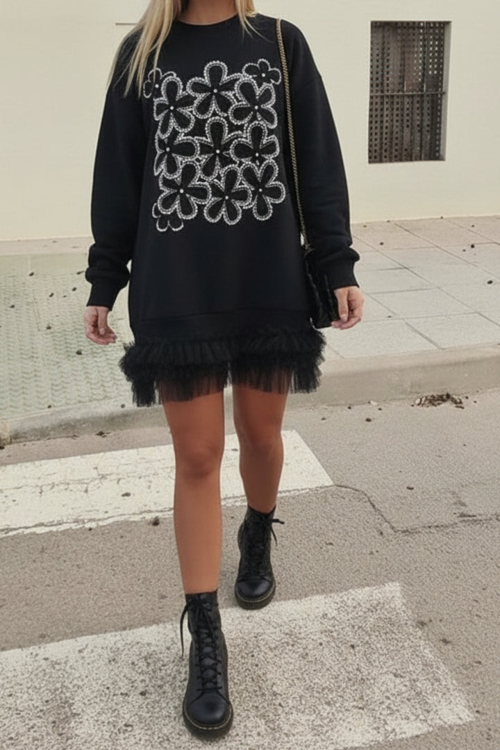 Petal Wave Oversized Sweatshirt