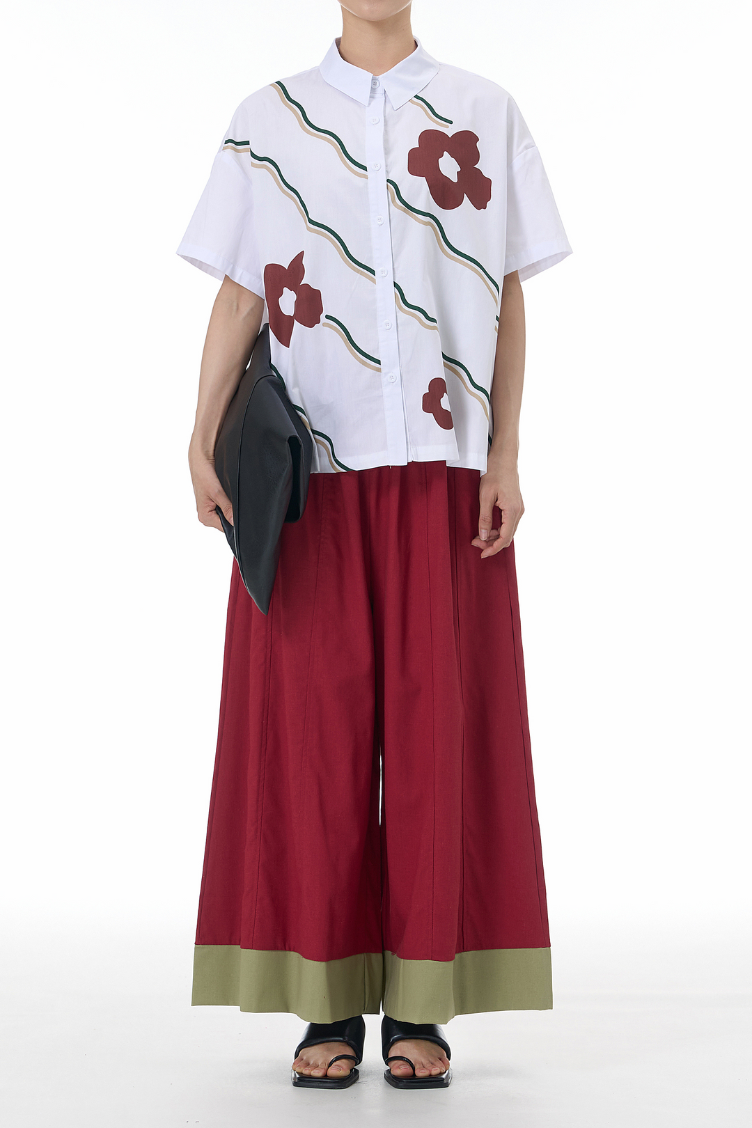 Maroon floral coord set for women