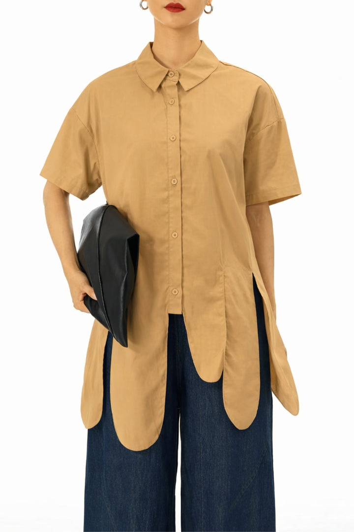 Sand Drift Asymmetric Hem Shirt