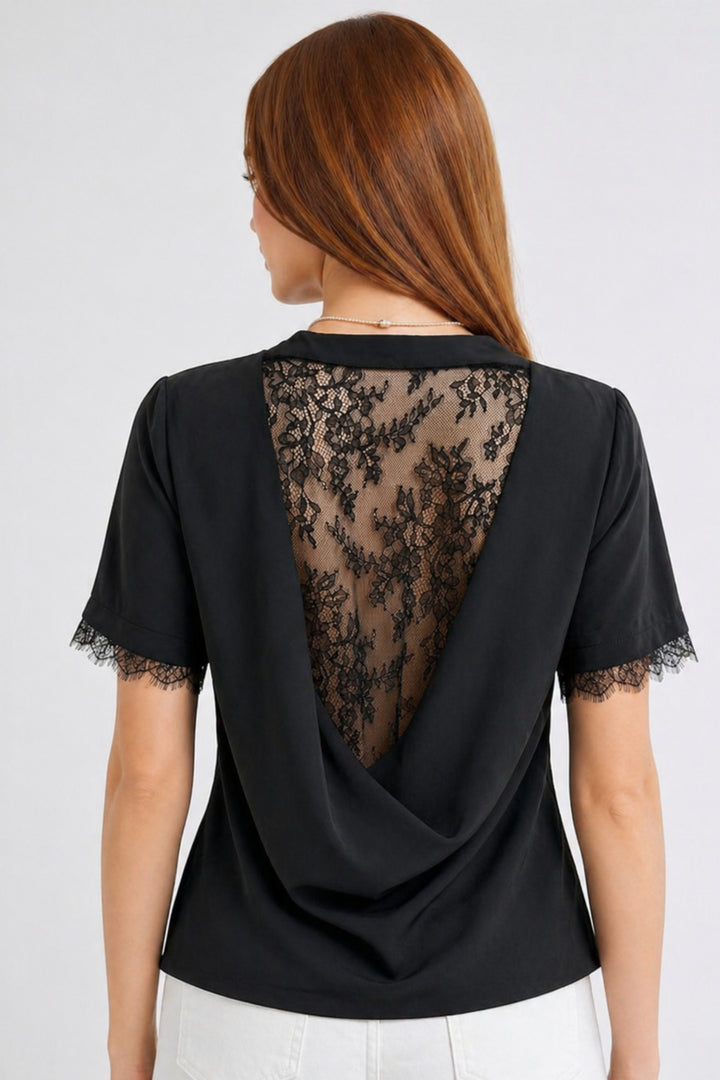 Noir Sheer Back Top