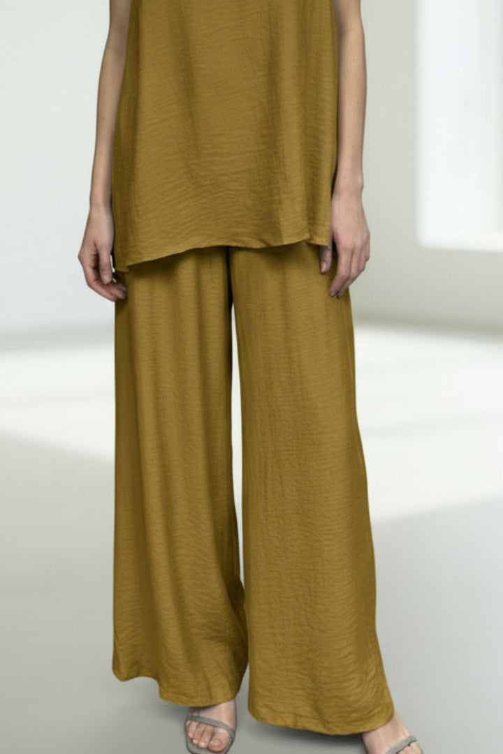 Mustard Back Slit Comfort Coord Set