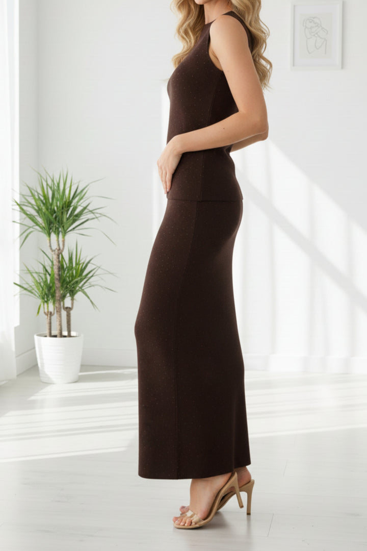 Cocoa Sparkle Skirt Co-ord Set