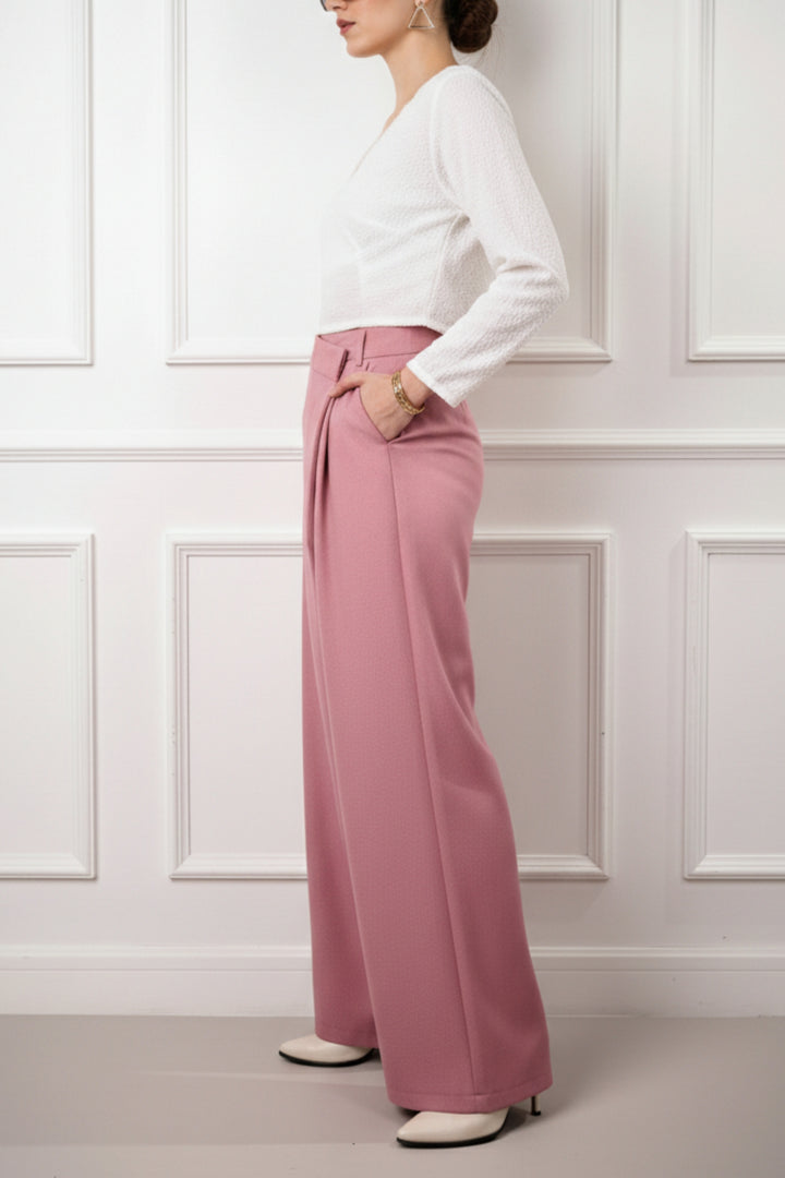 Wrapped Pink Asymmetrical Pants